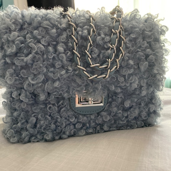 Handbags - Blue Curly Wooly..
